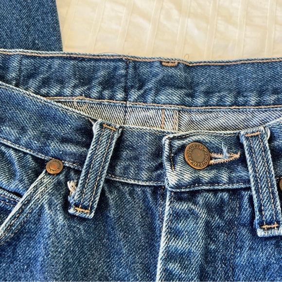 VTG 1970s Wrangler W-Pocket Straight Leg Jeans, Tagged 34x32 (Runs Small) - Picture 6 of 11